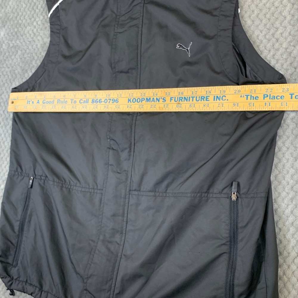 Puma SportLifestyle Mens XL Black Windbreaker Vest Full Zip Running Training - Picture 6 of 7